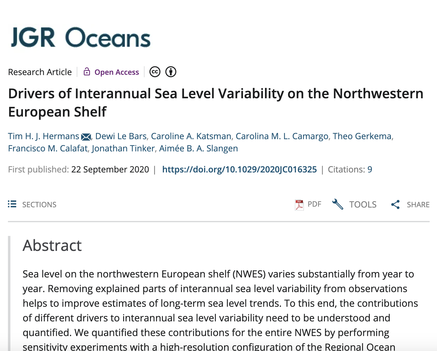 WP7 Sea level rise, infrastructure and coastal flooding- Drivers of Interannual Sea Level Variability on the Northwestern European Shelf