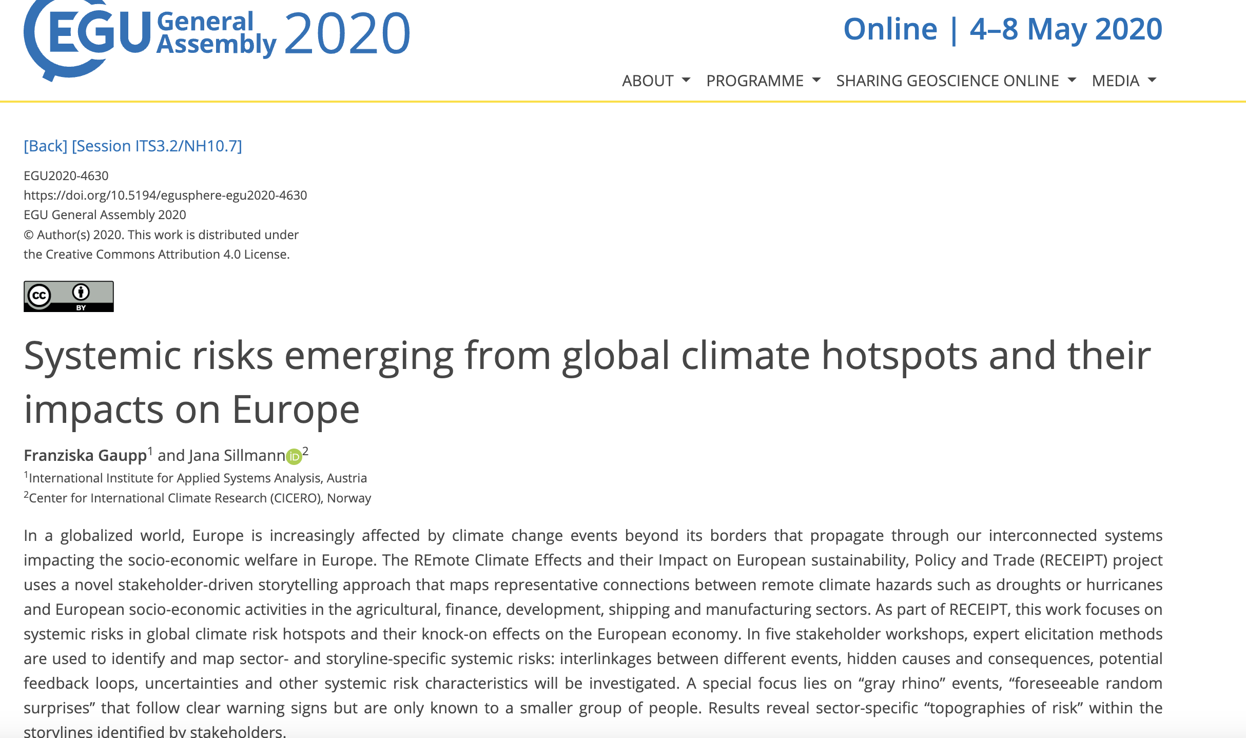 WP8 Synthesis: synergy of risks and policy implications- Systemic risks emerging from global climate hotspots and their impacts on Europe