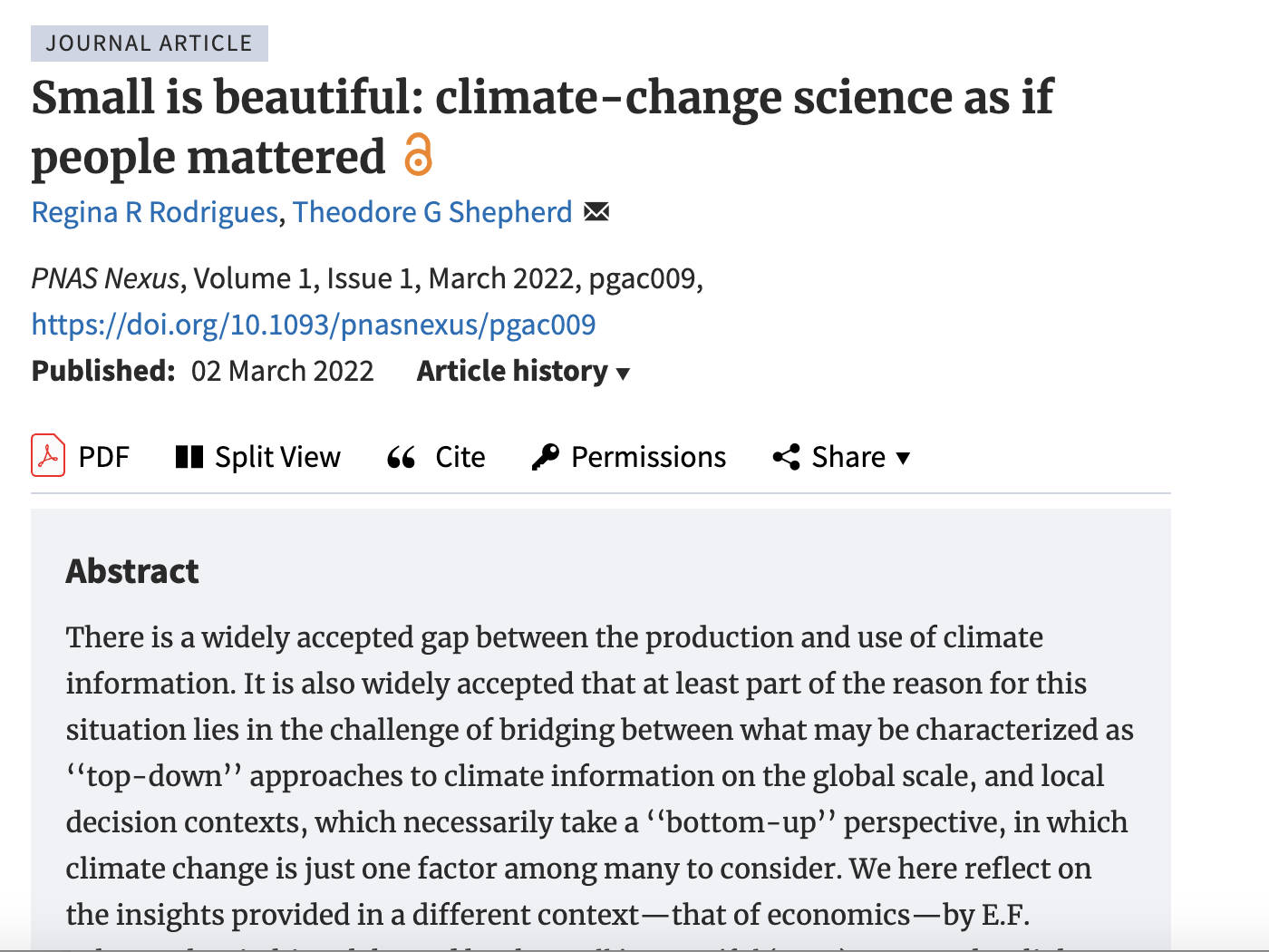 WP2 Hotspot search and Storyline development- Small is beautiful: climate-change science as if people mattered