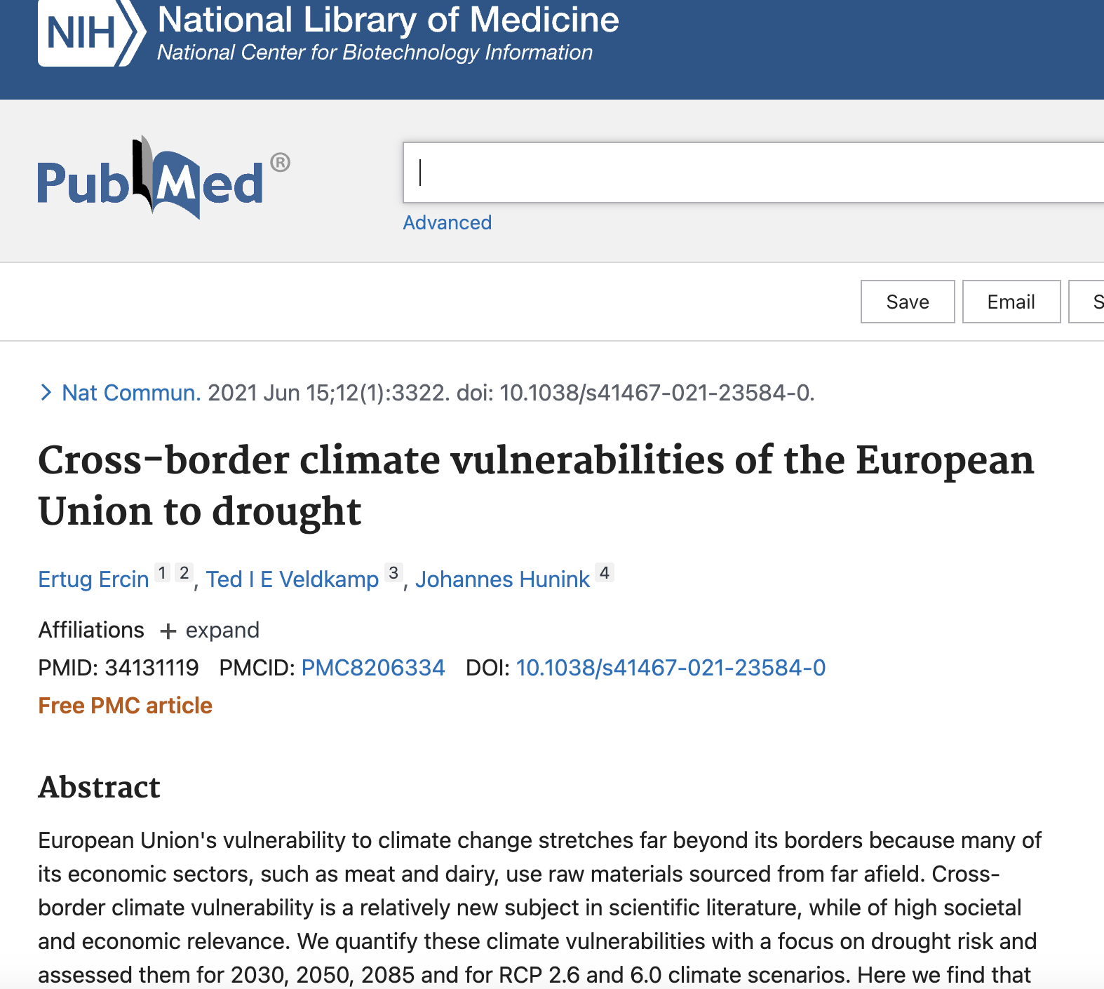 WP3 Agriculture and food production- Cross-border climate vulnerabilities of the European Union to drought