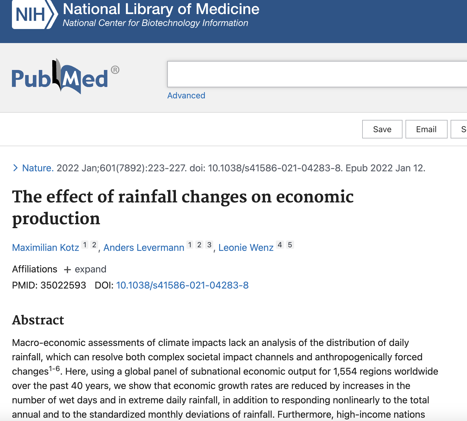 WP6 Global manufacturing chains- The effect of rainfall changes on economic production
