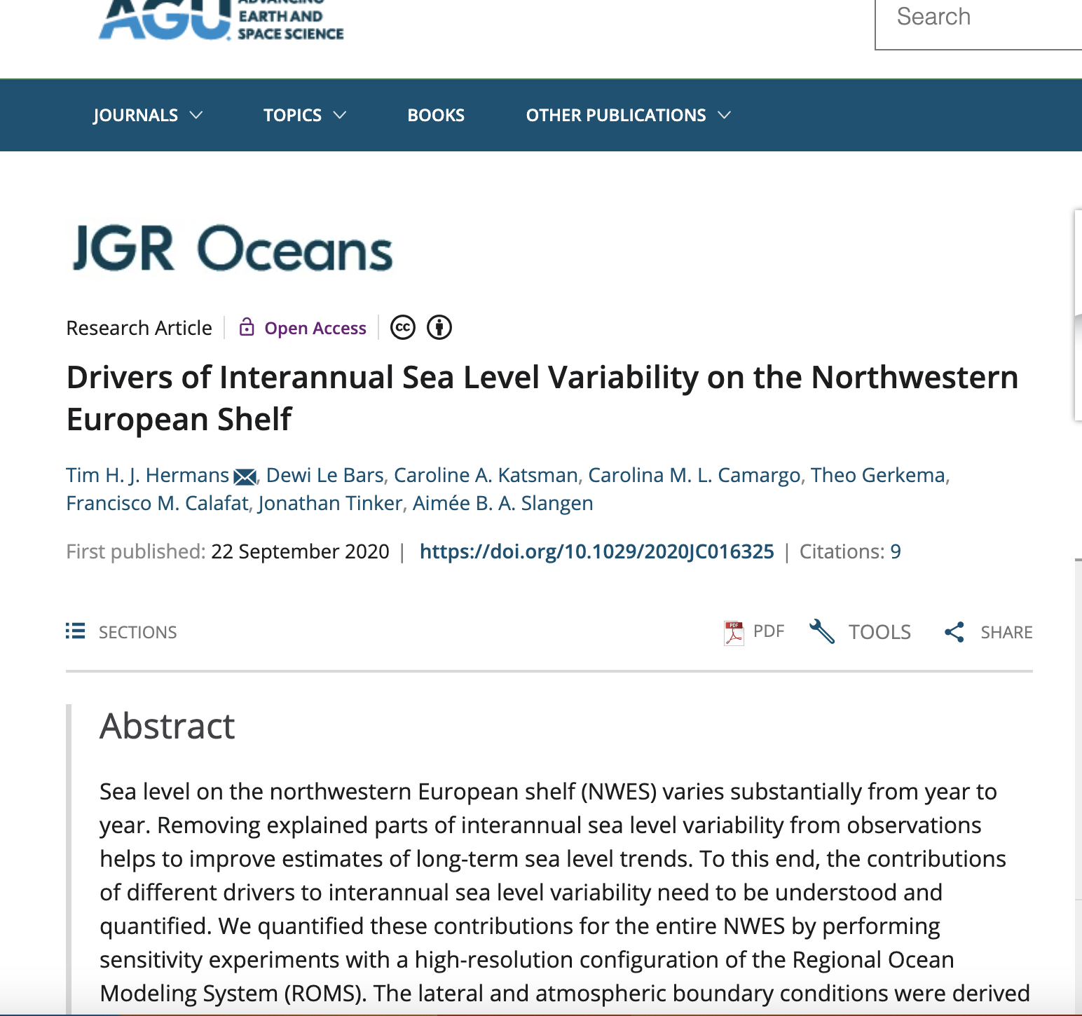WP7 Sea level rise, infrastructure and coastal flooding- Drivers of Interannual Sea Level Variability on the Northwestern European Shelf